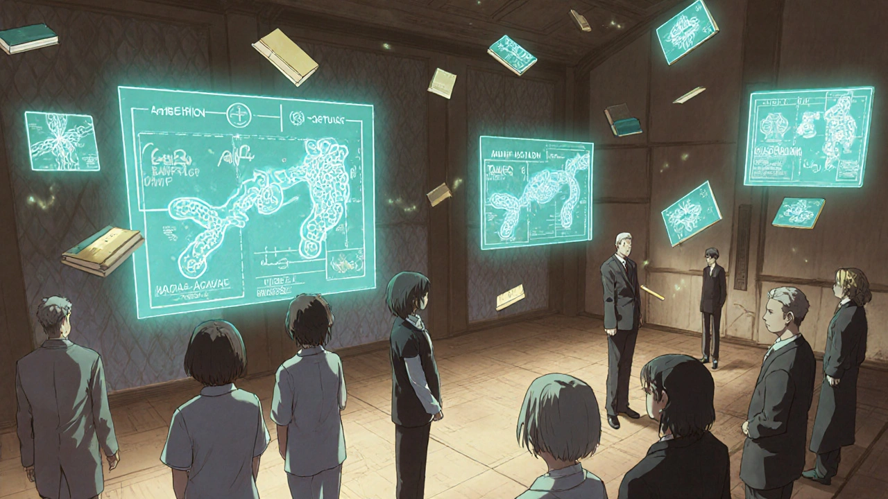 Diverse CVID patients beside personalized immune system blueprints, representing targeted future treatments.